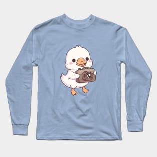 Cute Baby Goose With Camera Long Sleeve T-Shirt